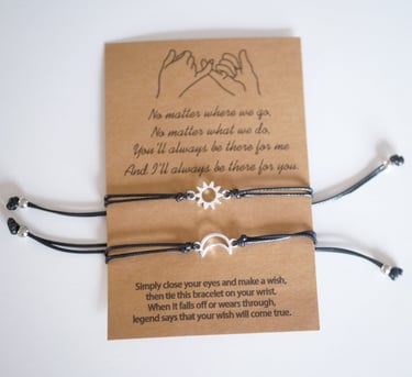 bracelet amour amitié lune soleil