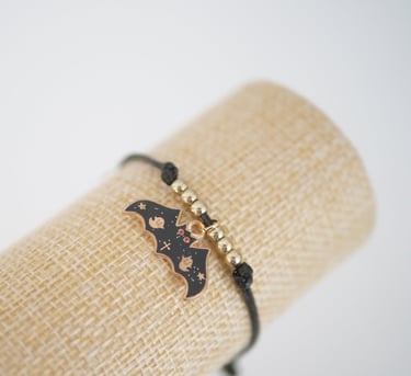bracelet tressé chauve-souris enfant halloween gothique