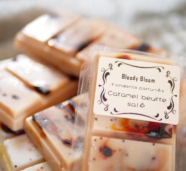 caramel beurre salé fondants parfumés bloodybloom bougie artisanale