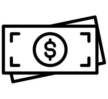 A cash icon that represents the solution to the restaurant owners dilemma.