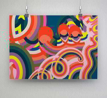 Multicolour abstract vector artwork print