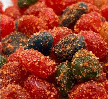 zoom of chili flavored gummies