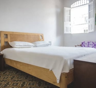 Alojamiento con cama doble en Casa Bela, Honda Tolima.