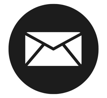 black and white email icon