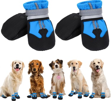 QKURT Protector de Patas en forma de Bota, impermeables para perros ajustable