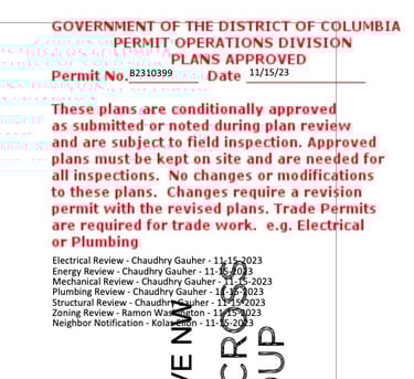 a notice card for the department of the state of columbia