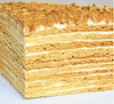 a piece of cake with a layer of cake