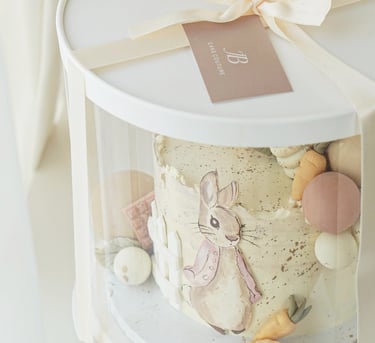 a cake with a bunny on top of it