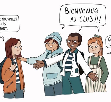 a group of teenagers discussing about separation