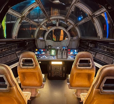 Inside the Millennium Falcon at Disneyland® Park.