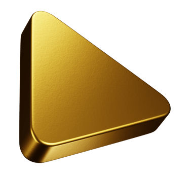 a golden triangle shaped object with a gold triangle