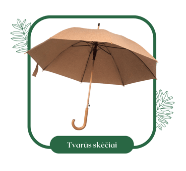 Ekologiški, tvarūs skėčiai su įmonės atributika | ecogifts.lt
