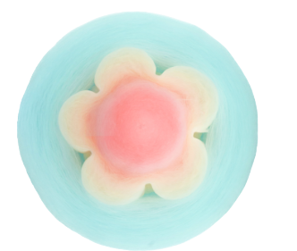 a flower shape cotton candy floss