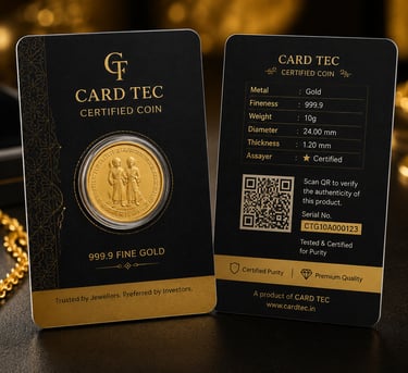Premium coin cards for gold and silver coins by Card Tec
