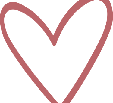 A transparant heart with a red outline