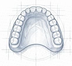 Próteses dentárias para substituição de dentes ausentes, dentaduras, prótese parciais e coroas
