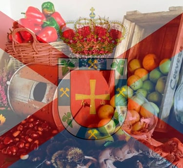 productos típicos y escudo de El Bierzo