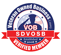 Official seal for a verified Veteran Owned Business (VOB) and SDVOSB member established in 2008.
