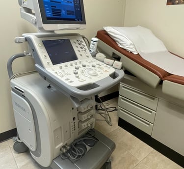 Ultrasond room & machine in Luxury Diagnostic & Recovery Center.