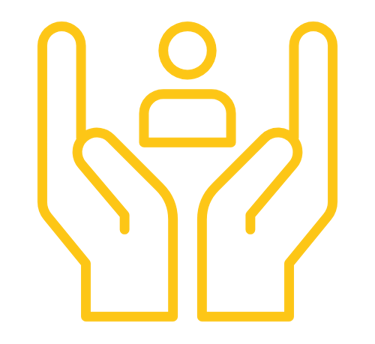 duas mãos sujeitando a representação de uma pessoa