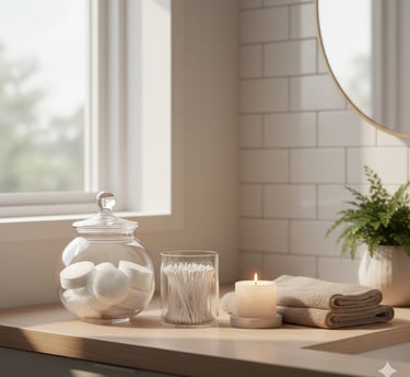 Aesthetic Bathroom Cotton Holder (2-Pack) — Clear Vanity Organizer Under ₹300