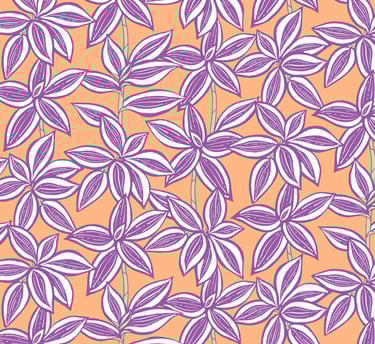 Filler pattern purple tradescantia plants in orange background