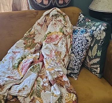 Floral kantha quilt