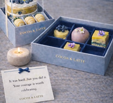 Elegant dessert gift box for celebrations and milestones