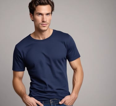 Close-up of a soft cotton t-shirt fabric in natural light.