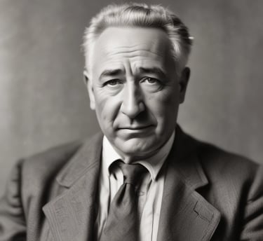 Fotografia de Wilhelm Reich em tons de cinza.