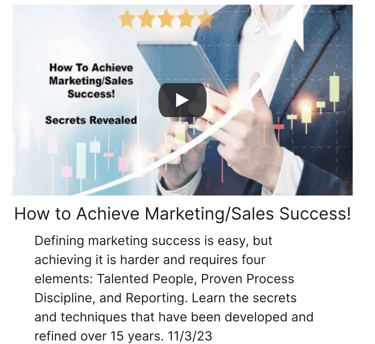 How to achieve marketing success