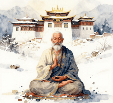 Patanjali ancient sage practicing meditation for natural healing and spiritual wisdom