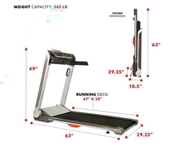 treadmill dimensions