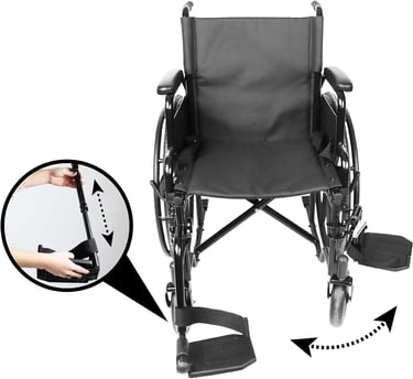 Reposapies de silla de ruedas plegable. Abatibles y ajustables