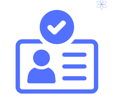 Badge icon with a check symbol, representing institutional identification