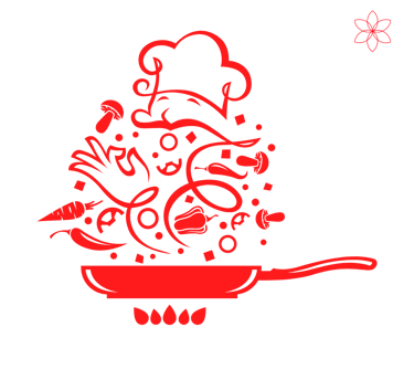 Pancake with a chef's hat, symbolizing vegan and vegetarian cuisine.