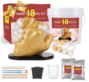 UnityStar Hand Casting Kit for Couples - 18 Piece Accessories, Gold and White Color