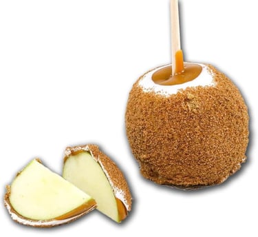 US Sweets Apple Pie Caramel Apple - Caramel Granny Smith Apples Dipped in White Chocolate & Rolled i
