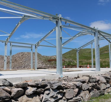 steel frame, re-purposed, reused, refabricated