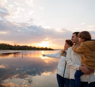 familia na margem do rio do El Shaddai Rancho para alugar em Miguelópolis SP