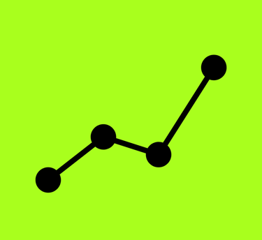 line chart showing growth icon