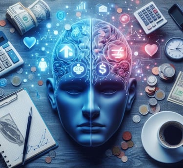 imagem de um rosto futurístico simbolizando comportamento financeiro.