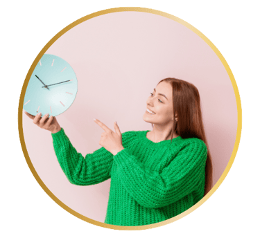 Mujer productividad feliz