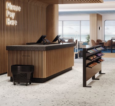 Terazzo grindų imitacija laivams