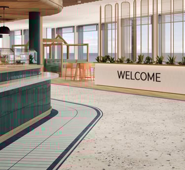 Laivo bendrų erdvių grindys