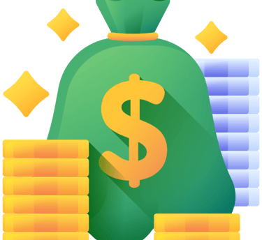 a money bag with a dollar sign and a dollar sign