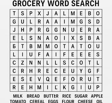 Grocery Word Search 