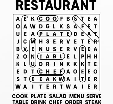 Restaurant Word Search 