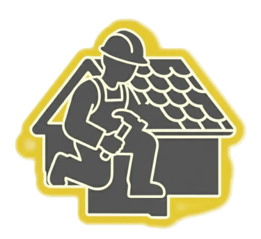 Worker on a roof repair job