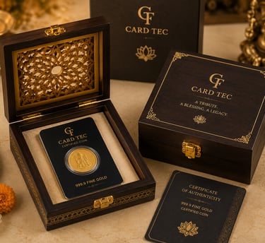 Premium coin gift box for religious and commemorative coins by Card Tec